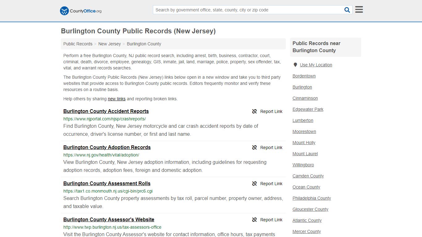 Public Records - Burlington County, NJ (Business, Criminal ...