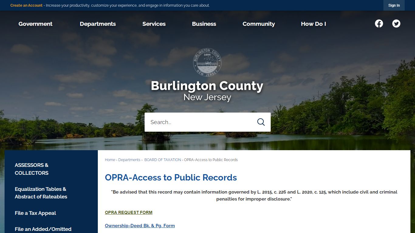 OPRA-Access to Public Records | Burlington County, NJ ...